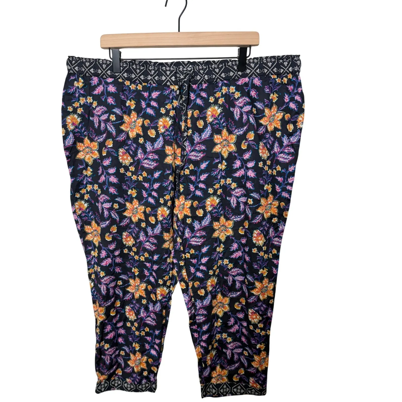 Sundance Leia Floral Print Cotton Cropped Pants Women's Size Petite XL‎ Boho - Image 2