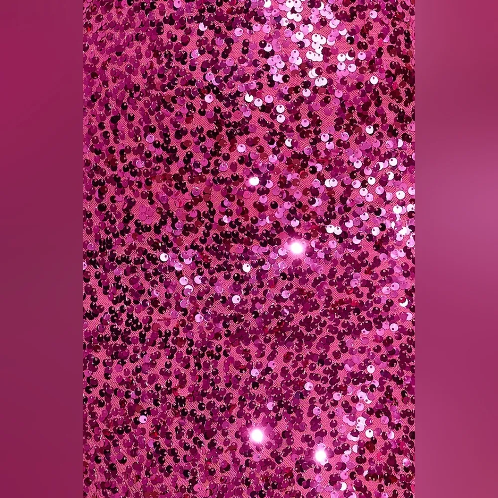 NWT  FLUTTERING SIGHTS MAXI DRESS HOT PINK SEQUIN Size 4 - Image 6