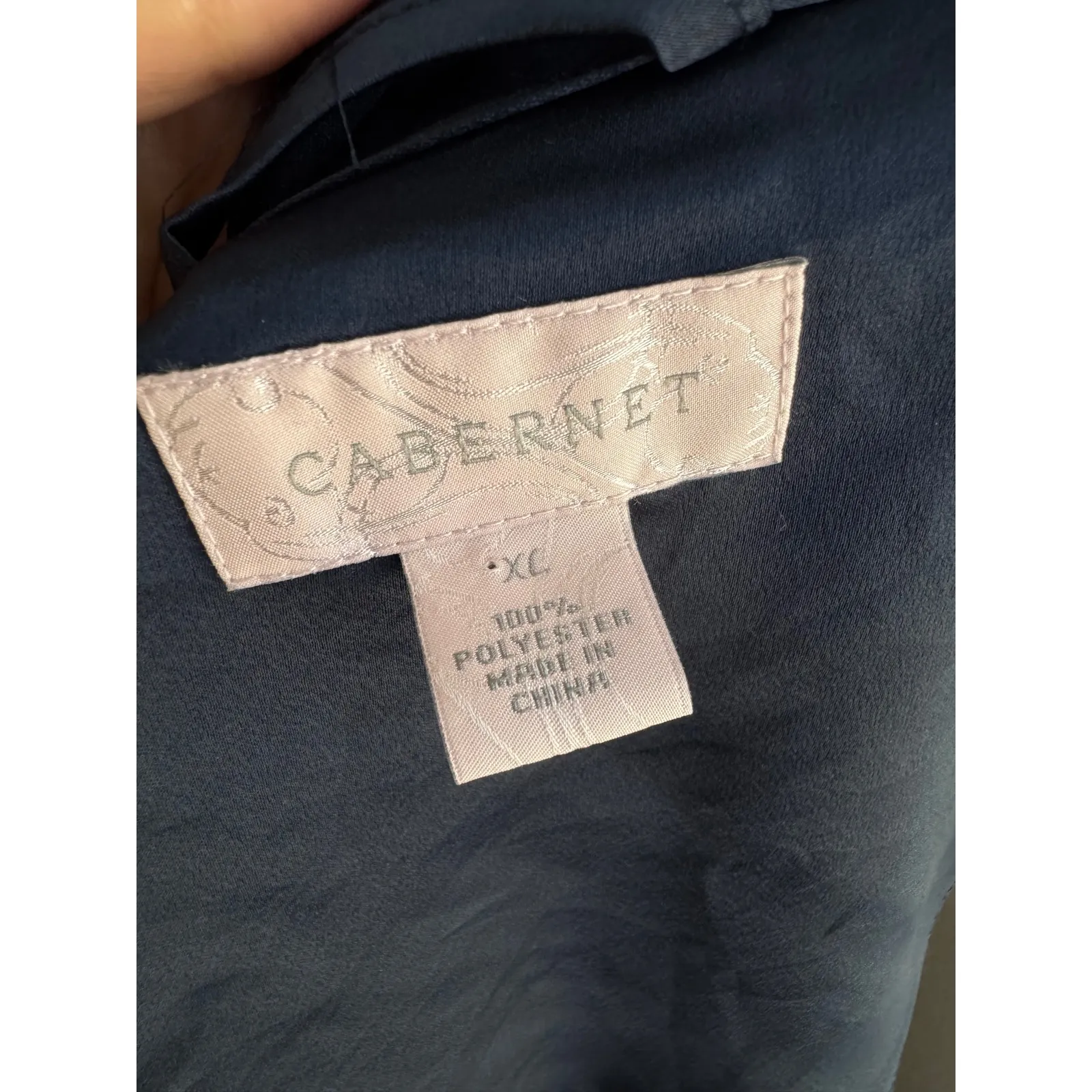 Cabernet Satin Robe Kimono Style Lightweight Loungewear Pockets XL Blue - Image 2