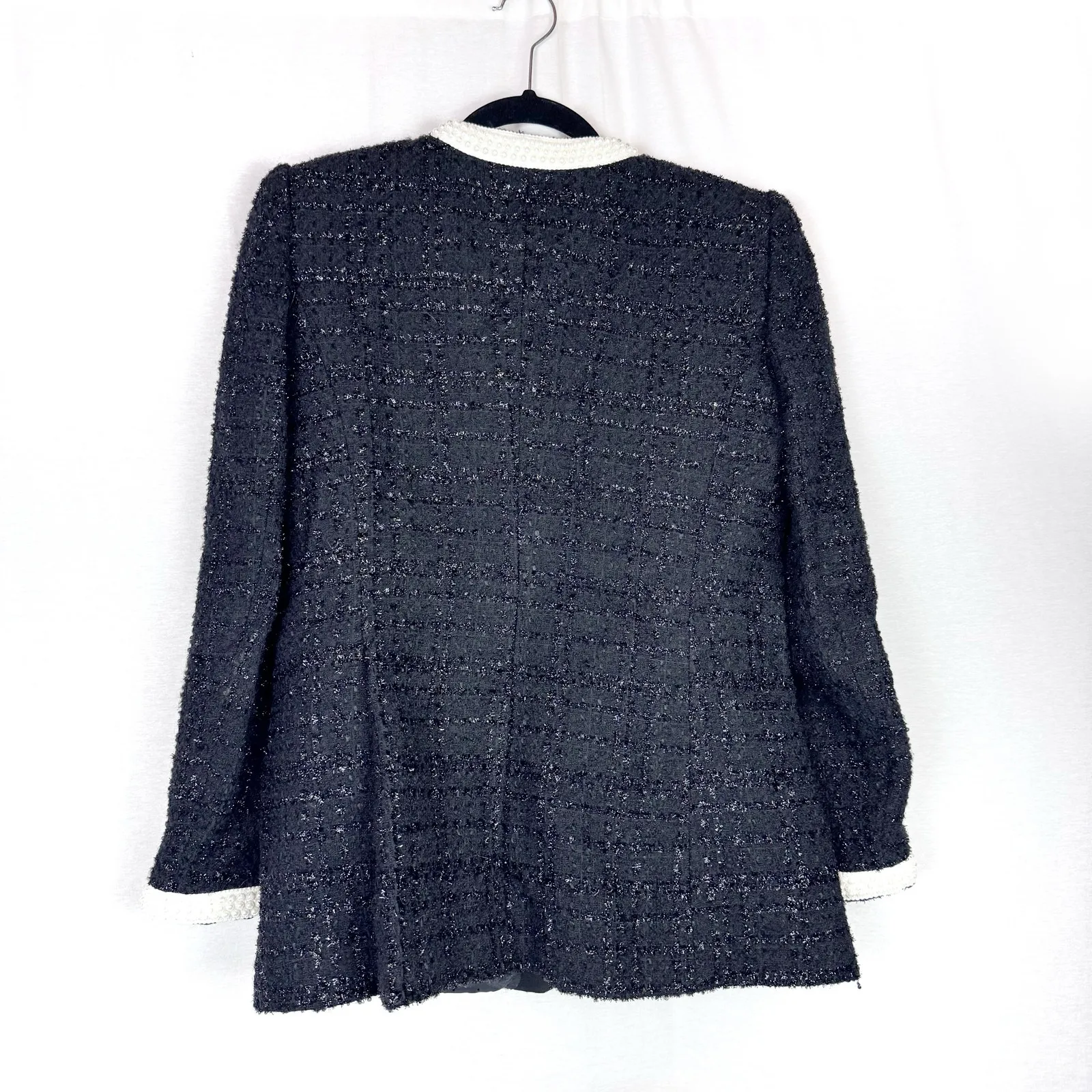 VERONICA BEARD Kemsley Black Pearl Trimmed Jacket Blazer Size 4 - Image 7