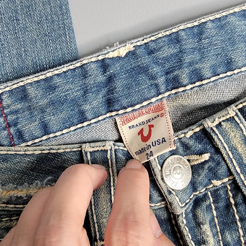 True Religion Distressed Flare Jeans 24 - Image 7