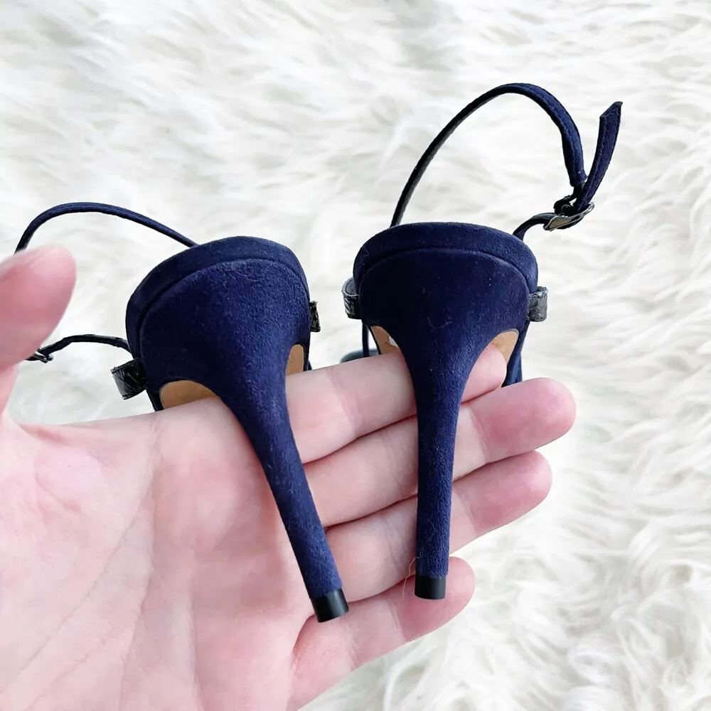 Alexandre Birman Mena Sandal in Night Blue Suede - Image 5