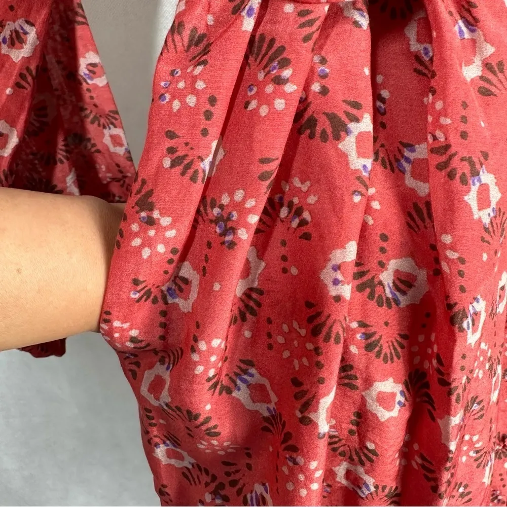 Xirena Jia Floral Print Mini Dress Size Large Coral Blush - Image 12