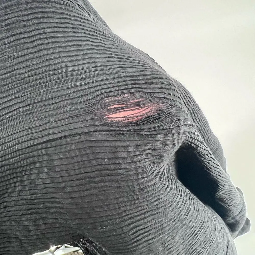 ASTR‎ ARDEN WIDE LEG black crepe ribbed JUMPSUIT large - Image 10