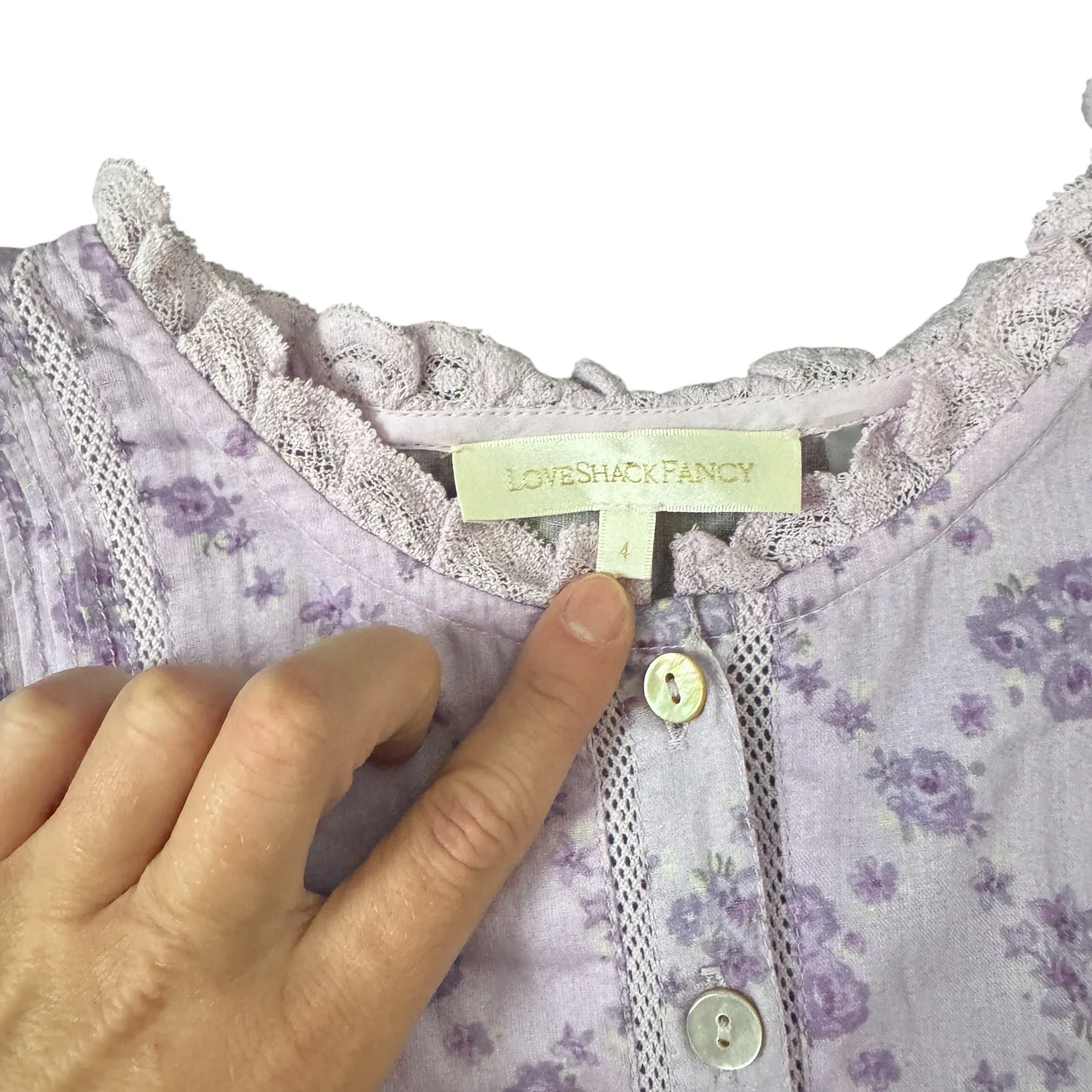 LoveShackFancy Purple Floral Maxi Dress - Image 3