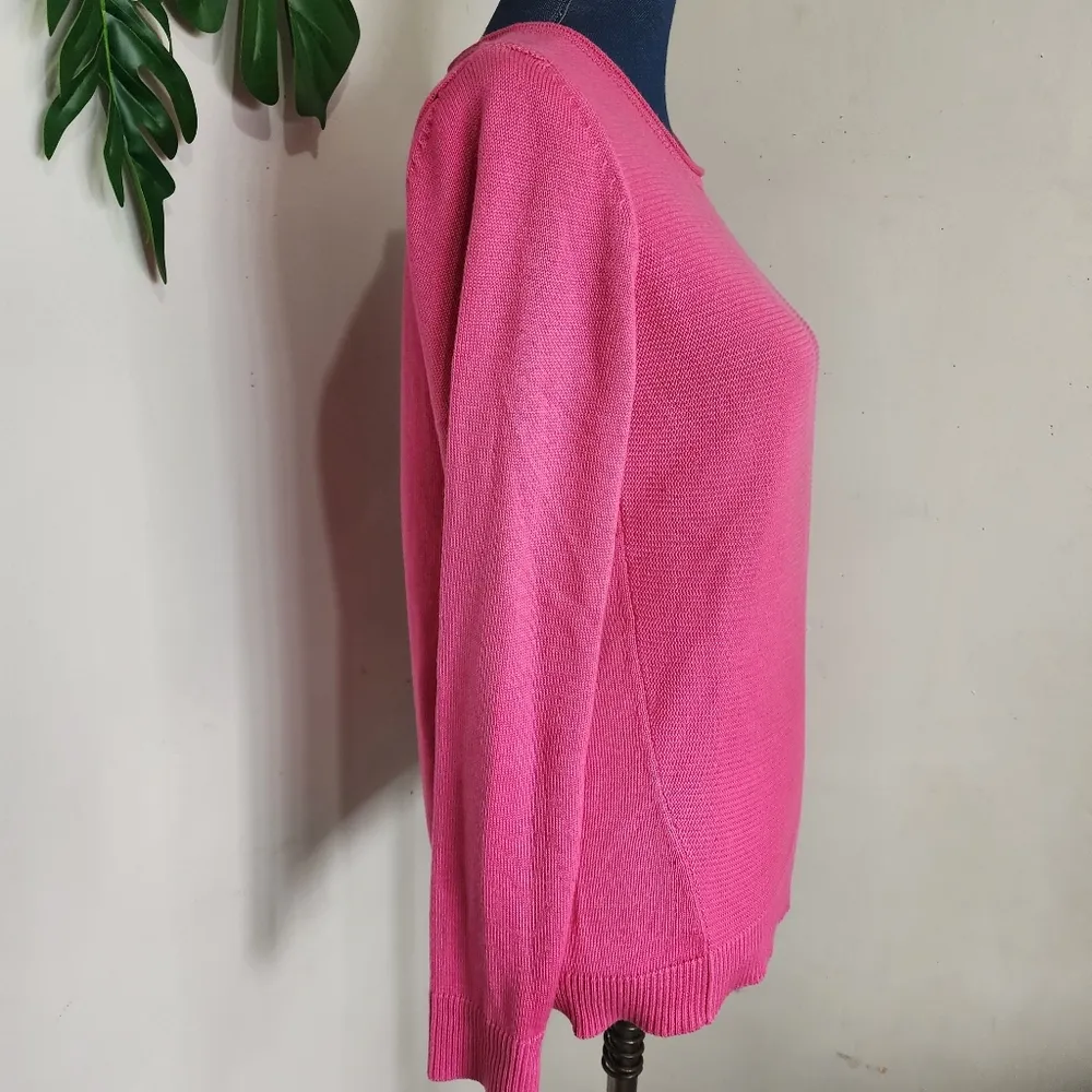 Twist Hot Pink Crewneck Sweater Size 14 - Image 4