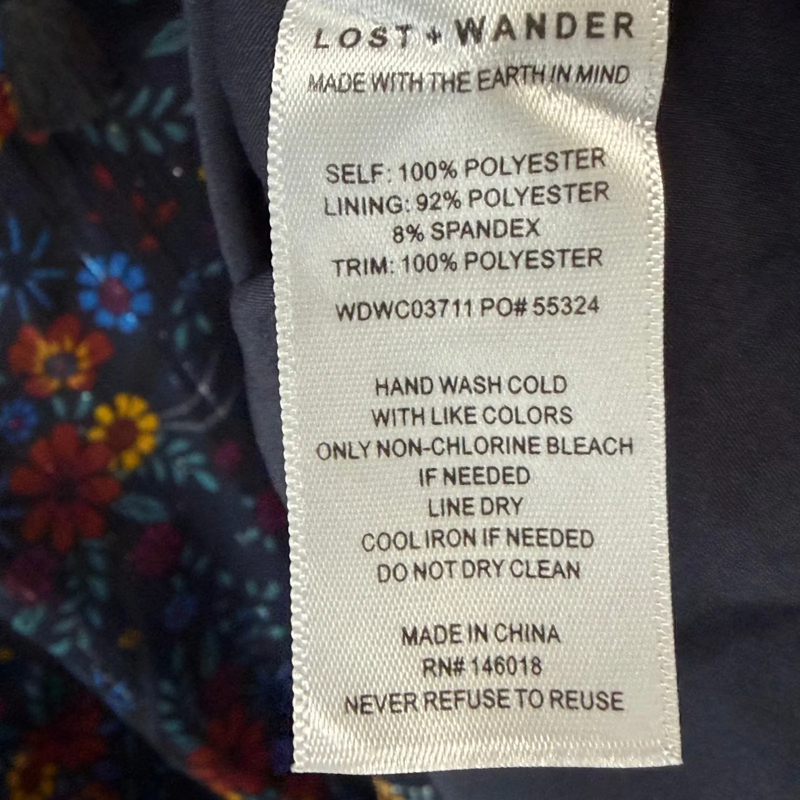 Lost + Wander Mini Dress Women M Navy Blue Floral Blouson Midnight Festival Boho Size M - Image 12