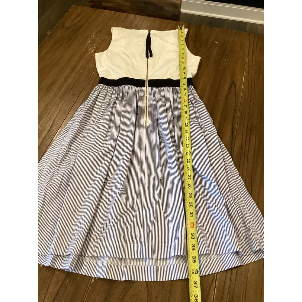 Broome Street Sleeveless Pinstripe Blue White Mini Dress Size 0 - Image 6