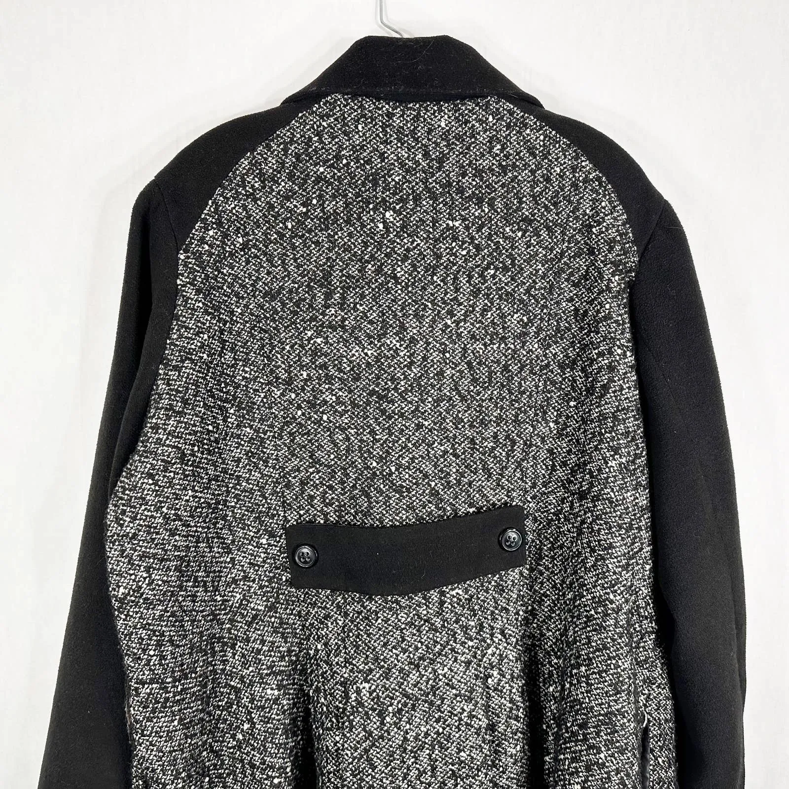 VTG IB Diffusion Coat Womens Size Large Gray White Black Midi Lined Pea‎ B - Image 7