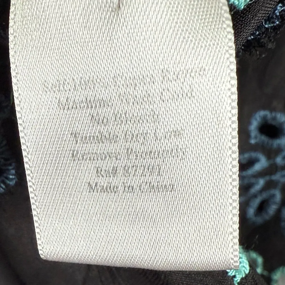 Johnny Was Black Embroidered Floral Long-Sleeve Top Tunic W1703 Sz XS - Image 8