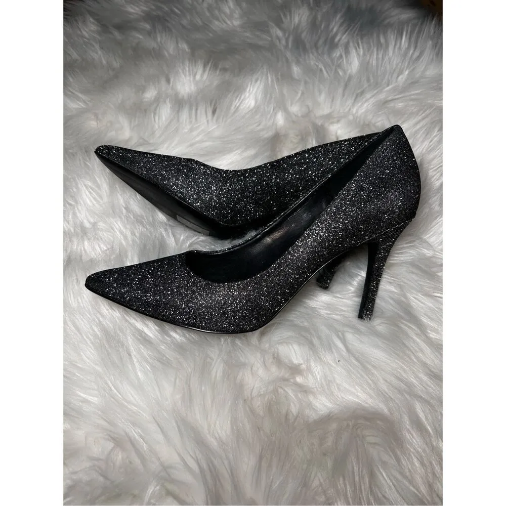 Michael Kors, black sparkle pumps heels size 8 sexy fancy - Image 2