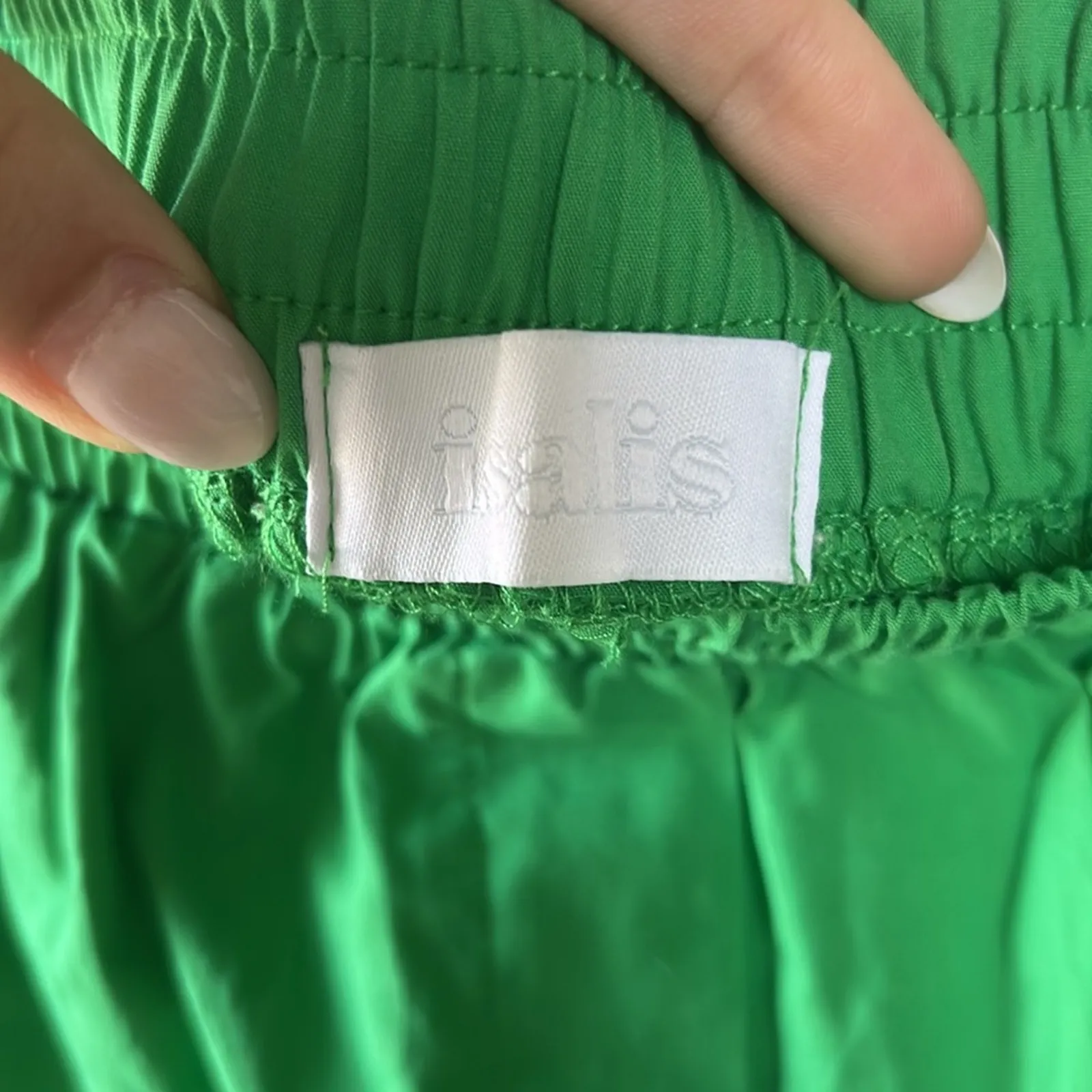 Isalis Vibrant Green High Waist Boxer Style Shorts 100% Cotton Small Gently Used - Image 4