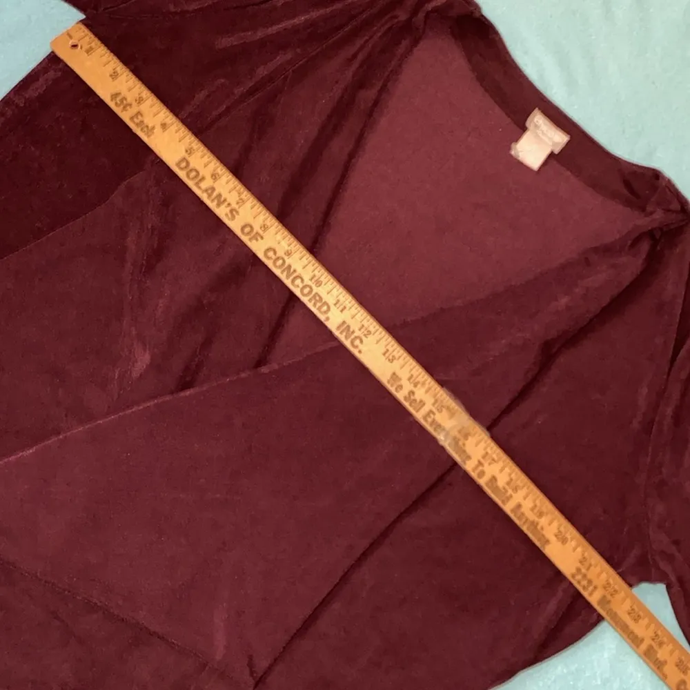 CHICO’S set TRAVELERS cardigan and no tummy pull on pants burgundy NEW size 12 - Image 11