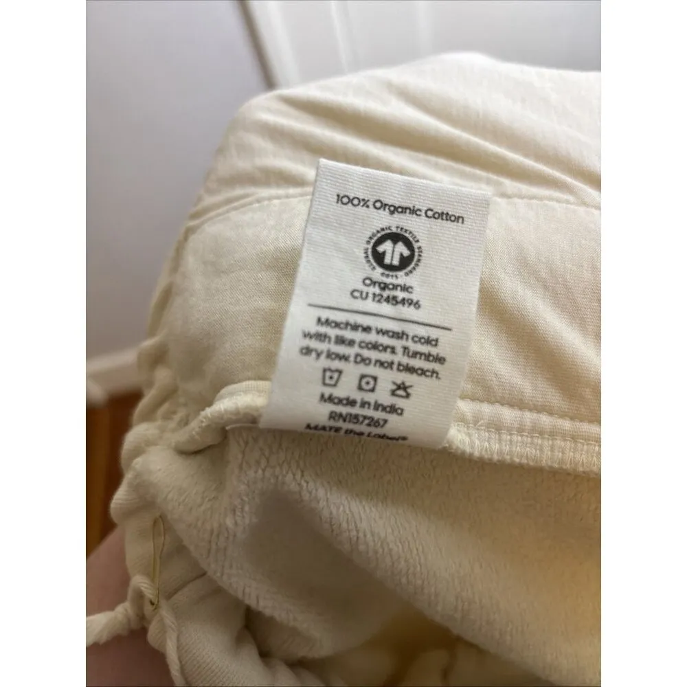 Mate the Label Organic Fleece Relaxed Pocket Sweatpant Bone Large $128 - Image 10