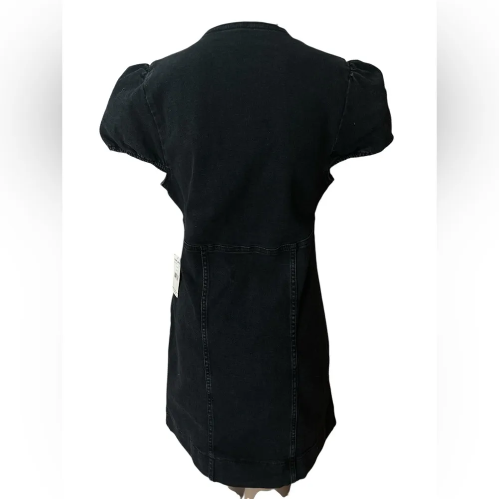 NWT Free People Something Sweet Mini black denim dress 4 - Image 9