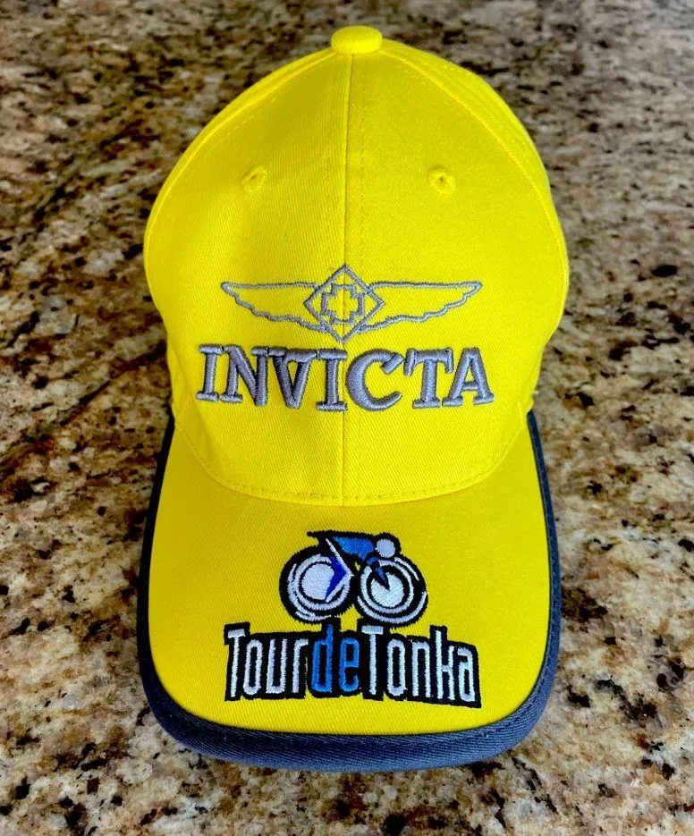Invicta Tour de Tonka Yellow Gray Canvas Adjustable Strapback Hat One Sz - Image 3