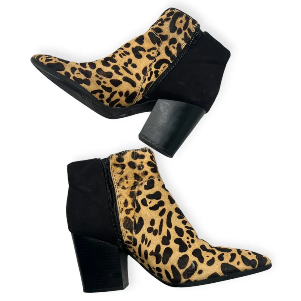 Bar lll  | 10 | Women's Animal Leopard Print Calf Hair Boot Bootie Heeled - Image 3