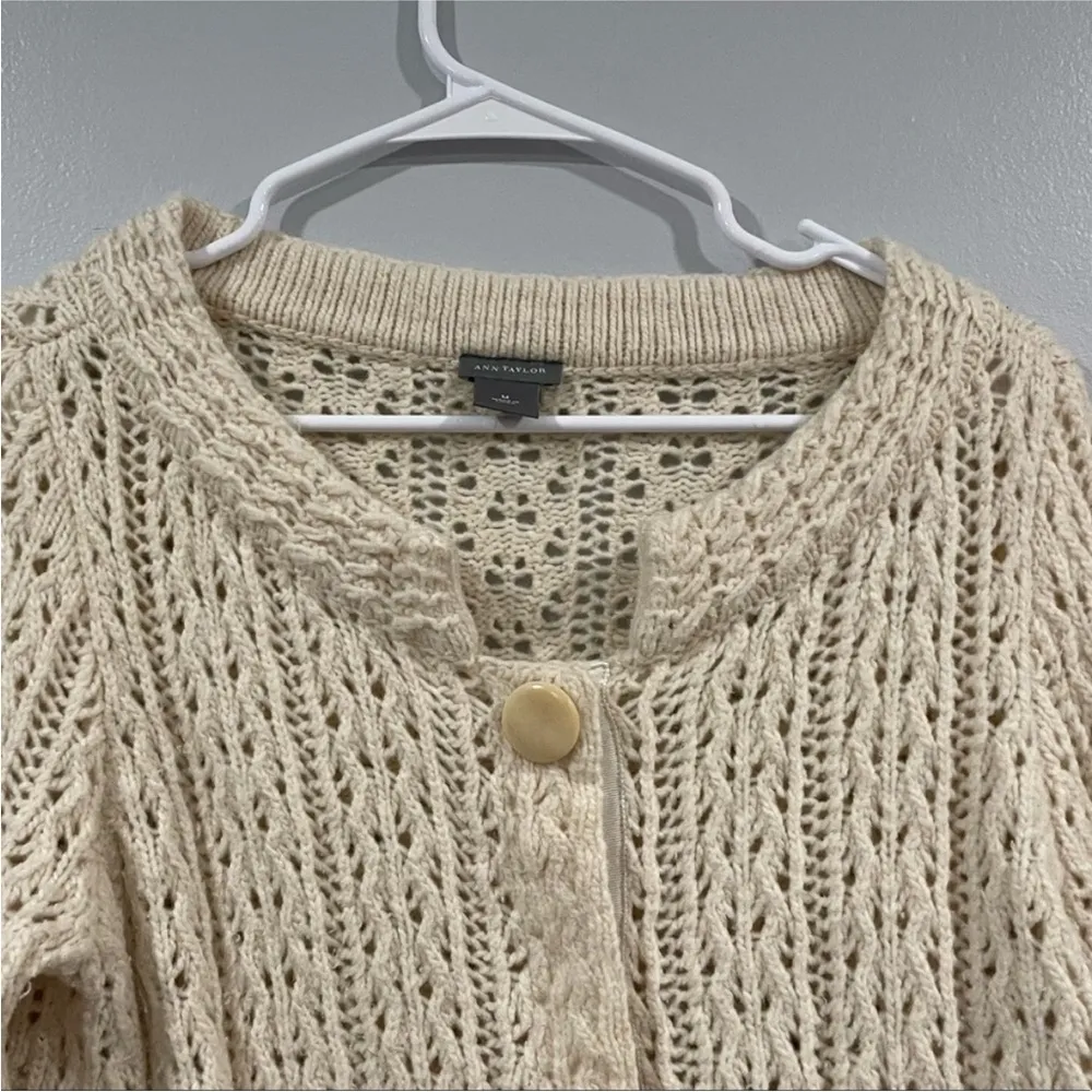 Ann Taylor Cream Knit Cardigan - Image 2