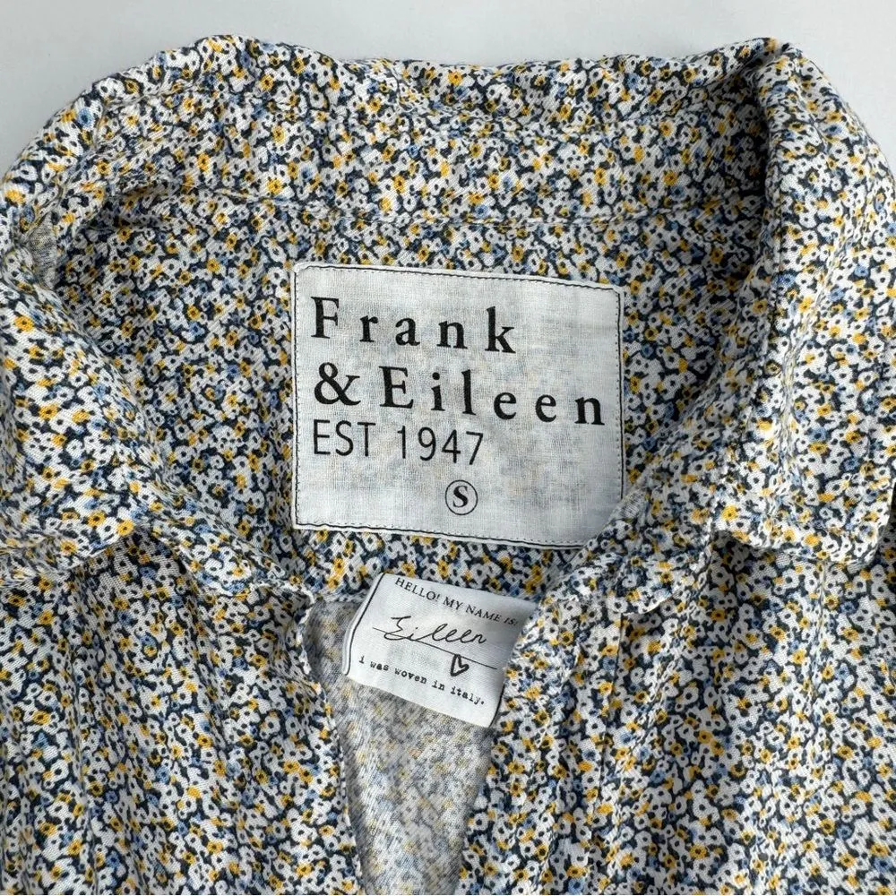 Frank & Eileen Eileen Yellow and Blue Floral Button Down Shirt Size Small - Image 3