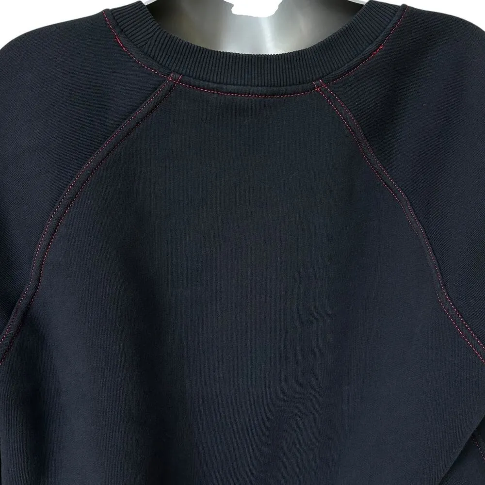 Burberry  London Sweatshirt Navy Blue Red Embroidered Pullover Womens Size Medium - Image 7