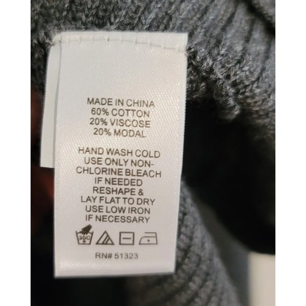 1. State Balloon Sleeve Ribbed V-Neck Pullover Sweater Medium Grey XS NEW - Image 6