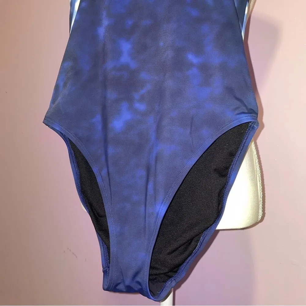 Lauren Ralph Lauren Shoreline Stripe Halter High Neck One-Piece Swimsuit Women M - Image 3