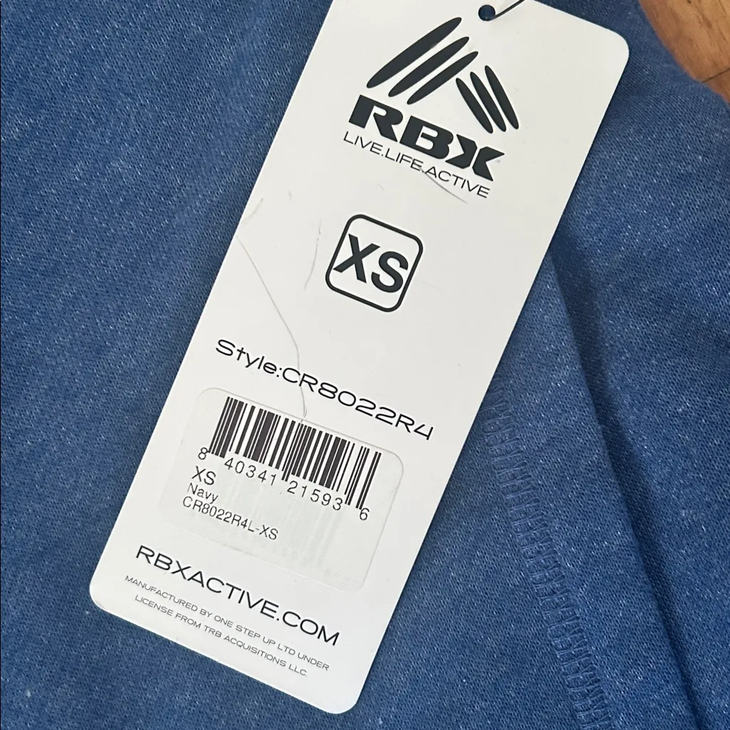 NWT Blue RBX Prime Ready To Roll Fleece Zip Mock Neck Pullover Size XS - Image 3