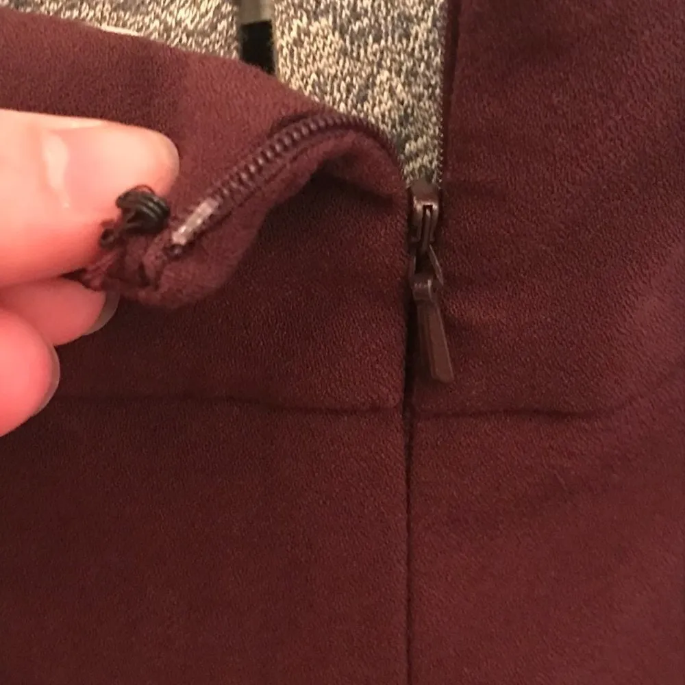 Split A-line tie skirt burgundy ASOS with pockets and tie size 10 new - Image 4