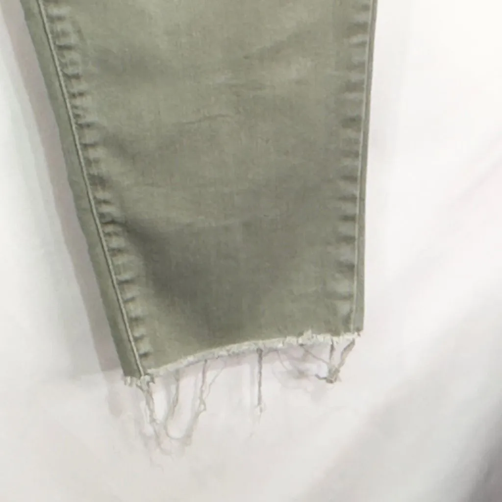 Lane Bryant Plus Size 18W‎ Jeans Green Super Stretch Mid Rise Ankle Raw Hem 741 - Image 6