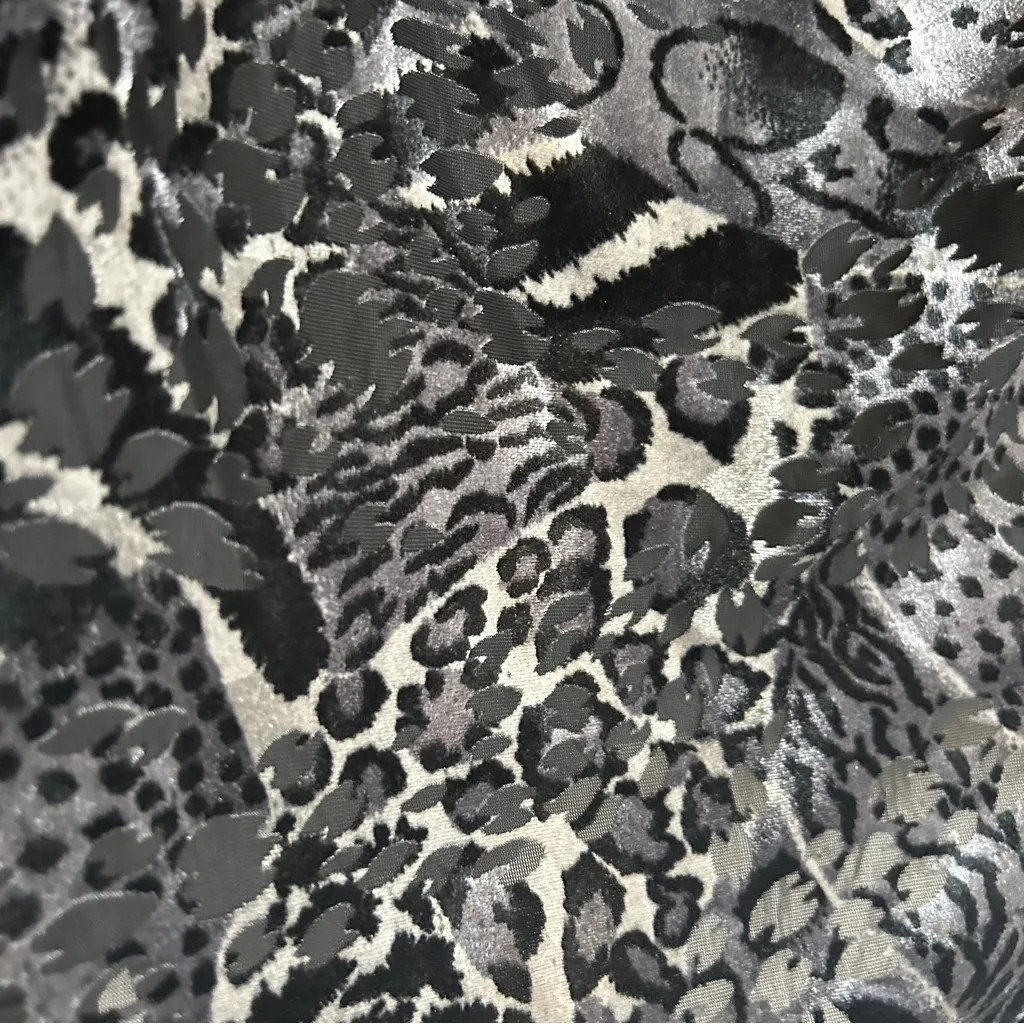 Whimsigoth Vintage Y2K Velvet Burnout Black and Gray Animal Print Top Women’s - Image 6