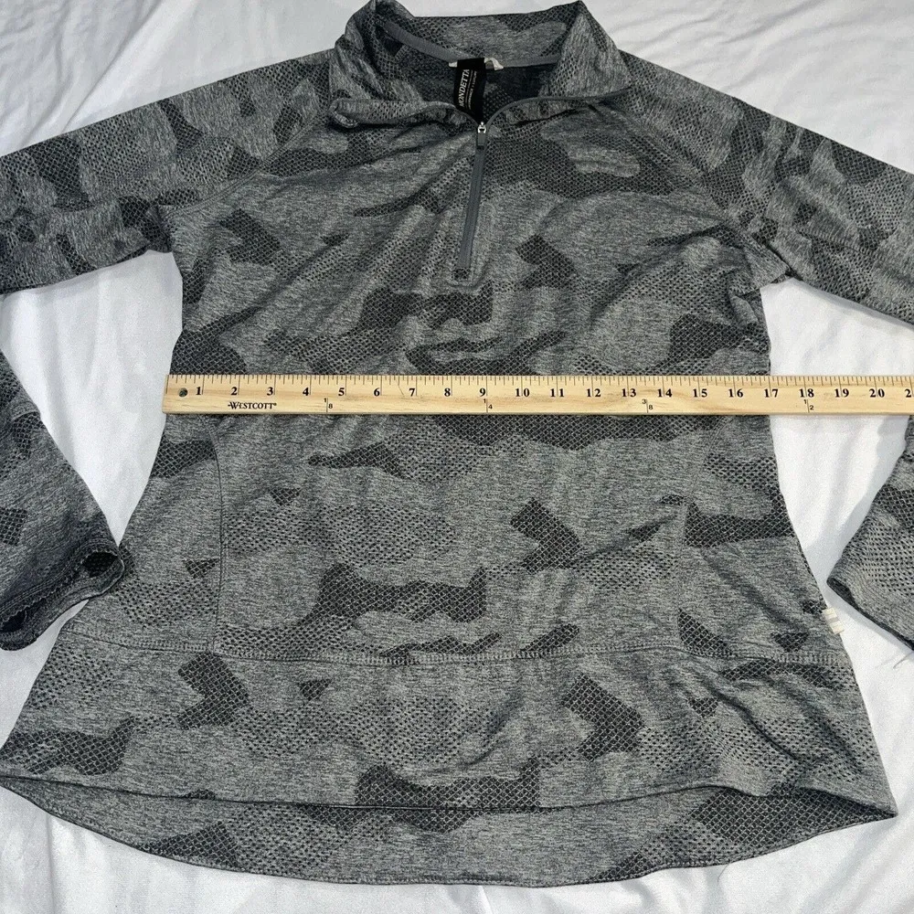 L Large Mondetta Camo Jacquard Half Zip Light Gray Camo - Image 11
