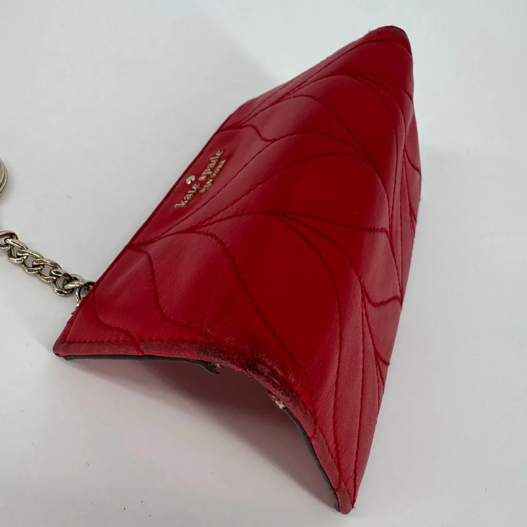 Kate Spade Briar Lane Mikey Wallet Red Quilted Cow Leather Gold One Size - Image 5