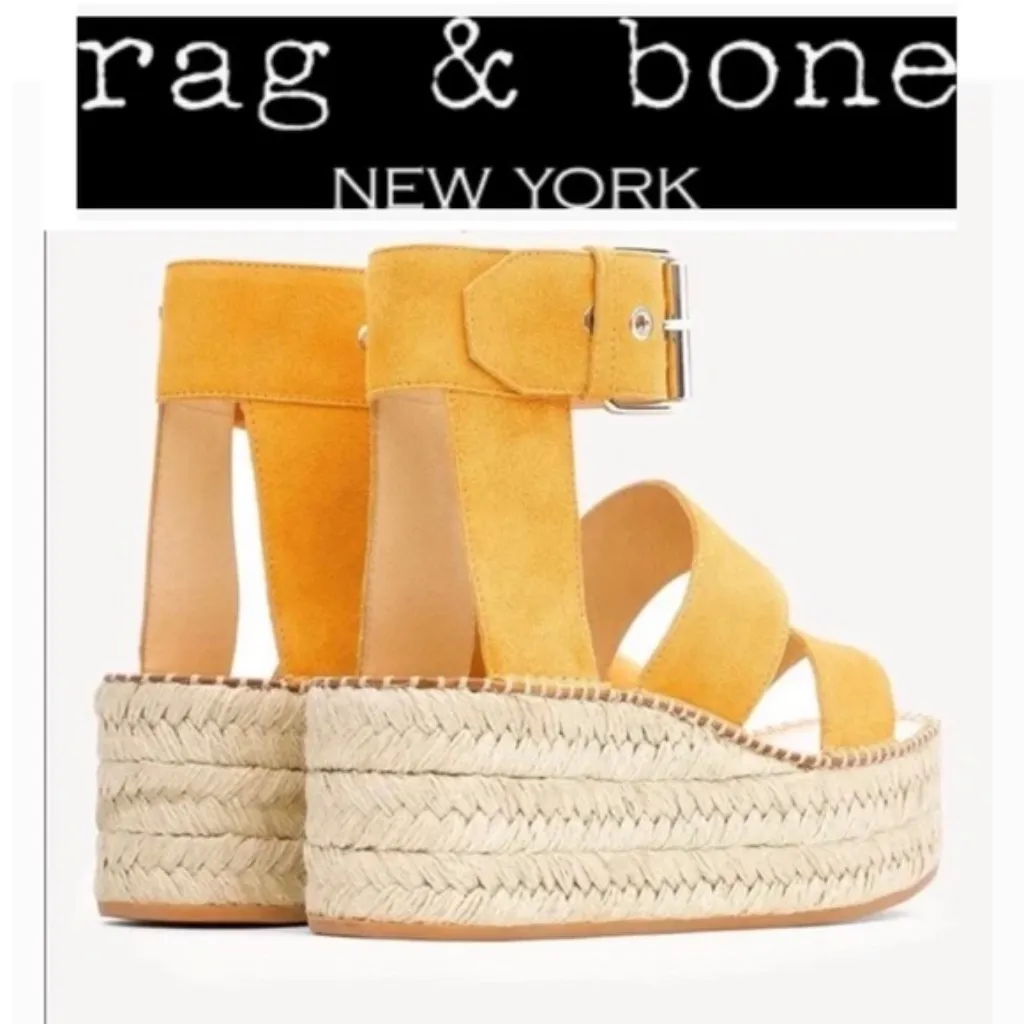 Rag and Bone Tara Marigold Wedge Sandals size 7.5 NWT - Image 3