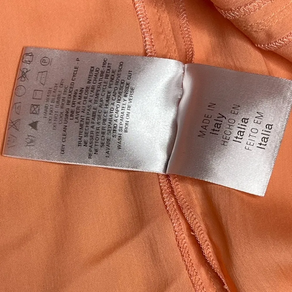 See by Chloe ༺ Pussy Bow Silk Viscose Crepon Sleeveless Ruffle Top ༺ Coral ༺ 6 - Image 10