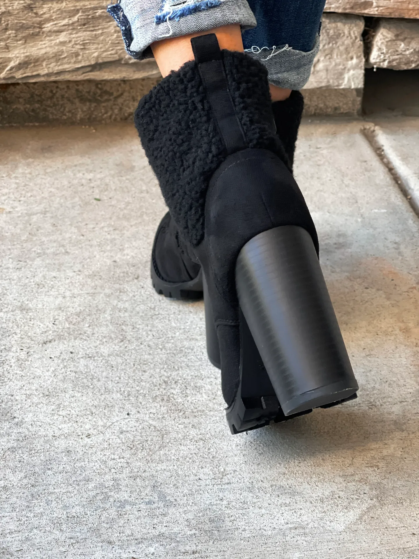 Black Fleece Lug sole ankle Bootie  - Image 4