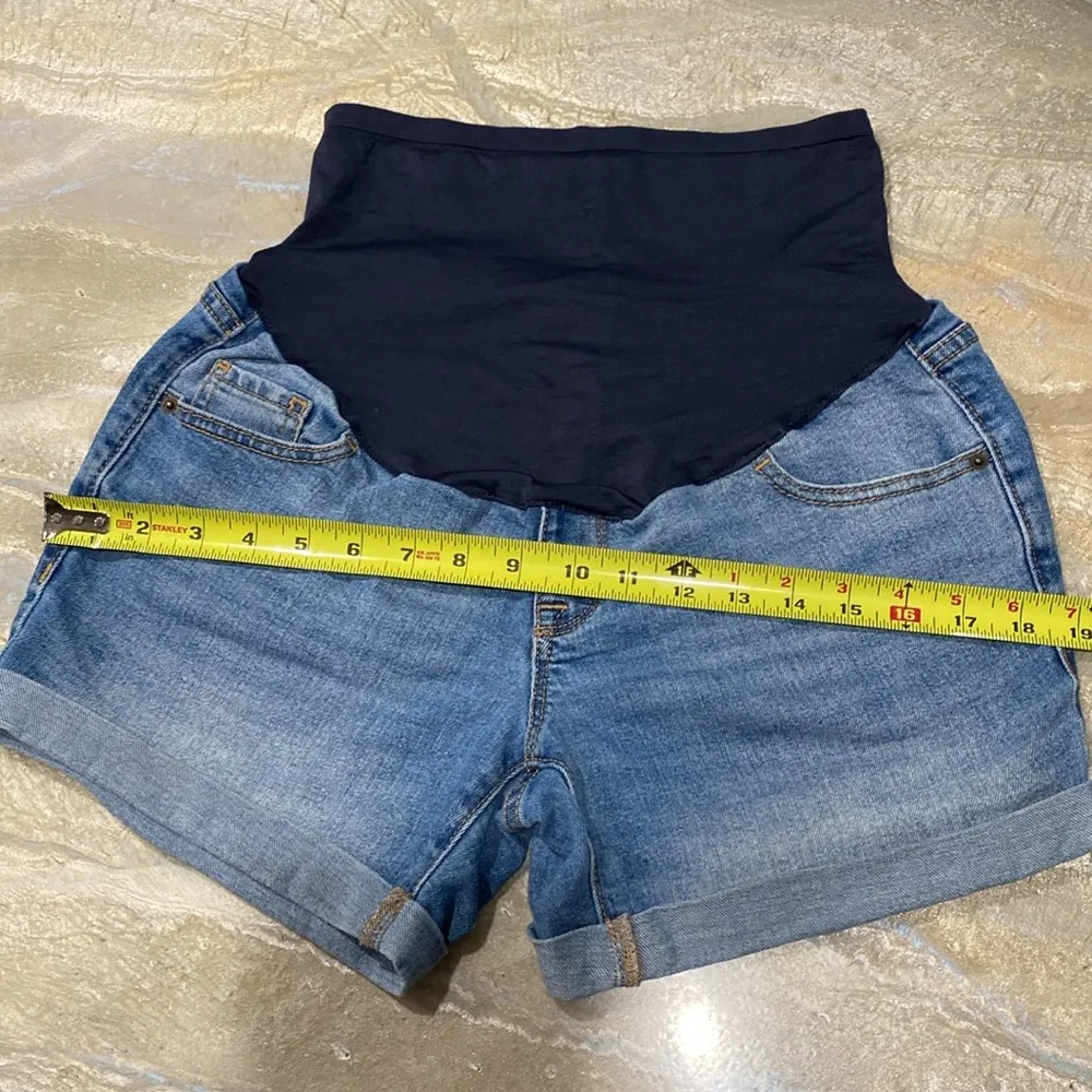 Women's Blue Denim Maternity Shorts Waist 30” / Soft & Super Comfy - Image 9