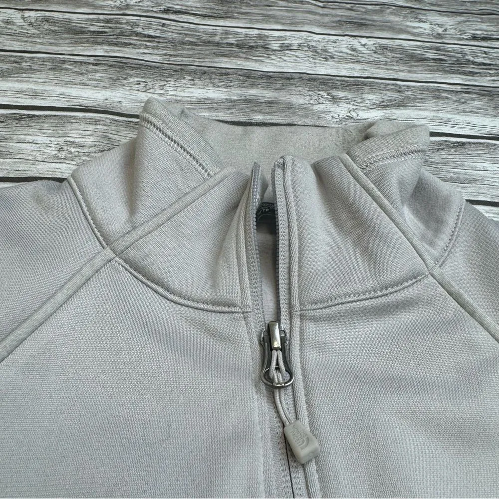 The North Face Women's Full Zip Track Jacket XS Extra Small Oatmeal Beige Cream - Image 3