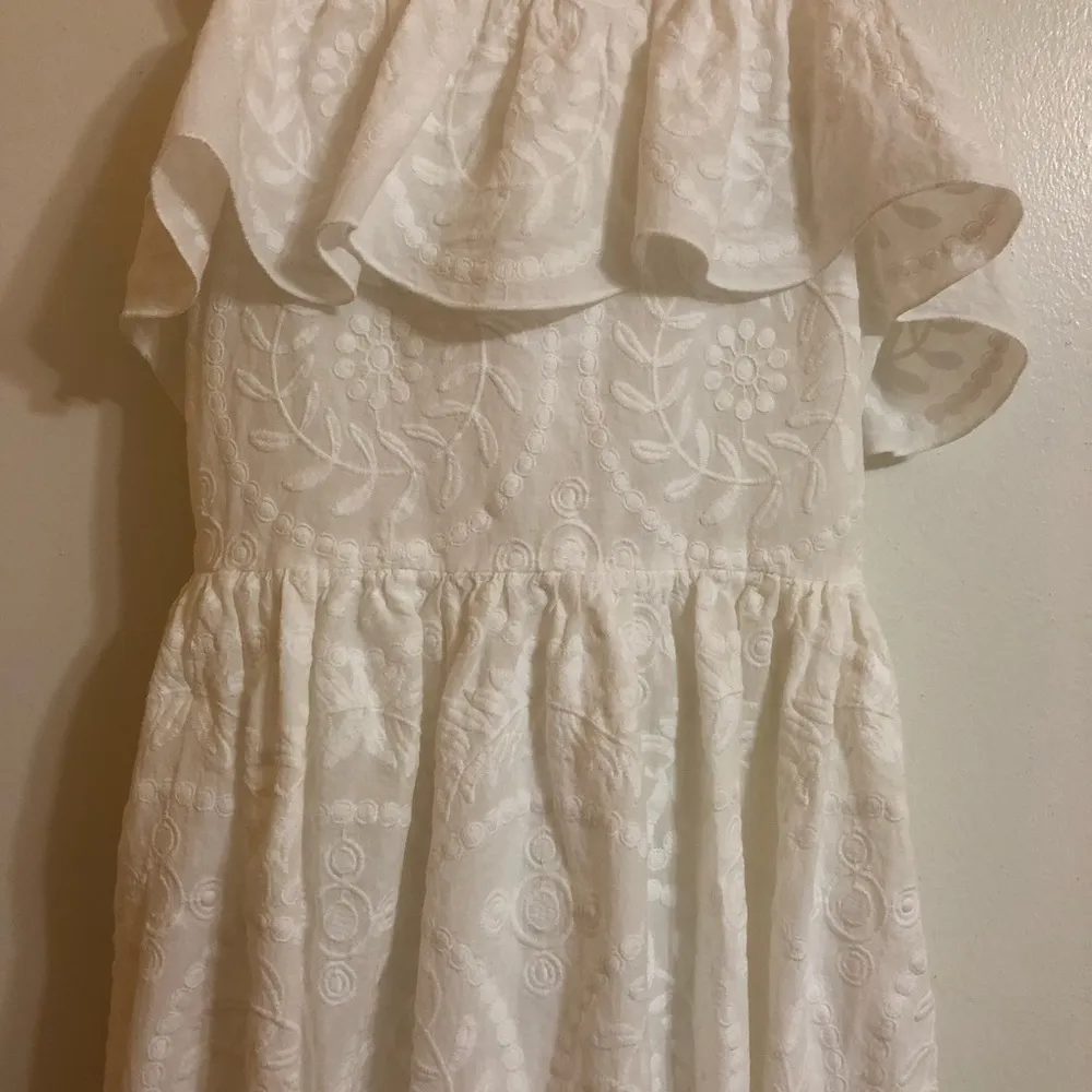 Madewell Embroidered Apron Ruffle Dress, Size 6 - Image 6