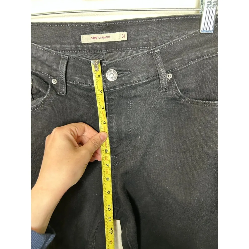 Levi’s black 505 straight leg jeans 31 - Image 4