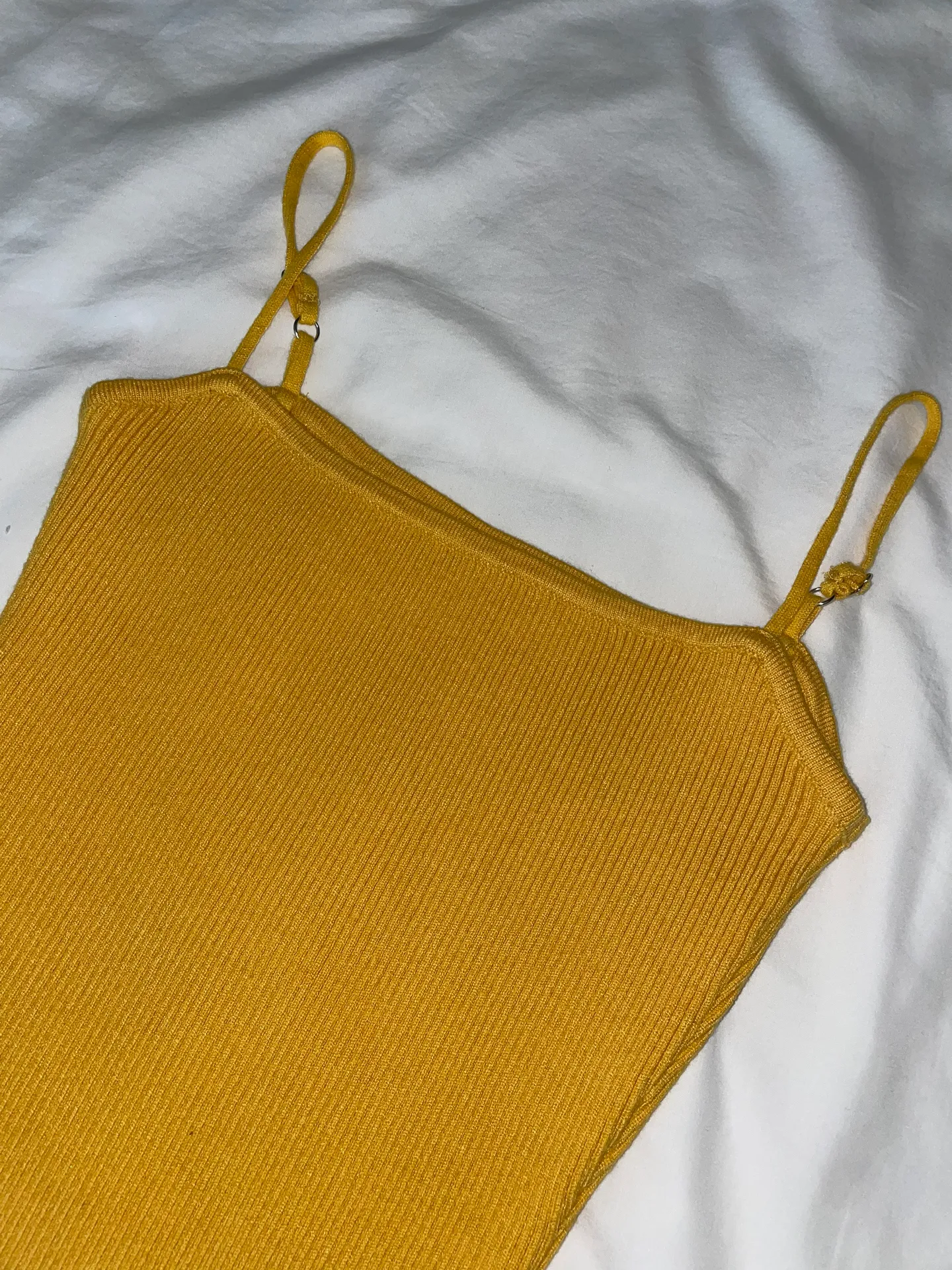Knitted Yellow Mini Dress - Image 5