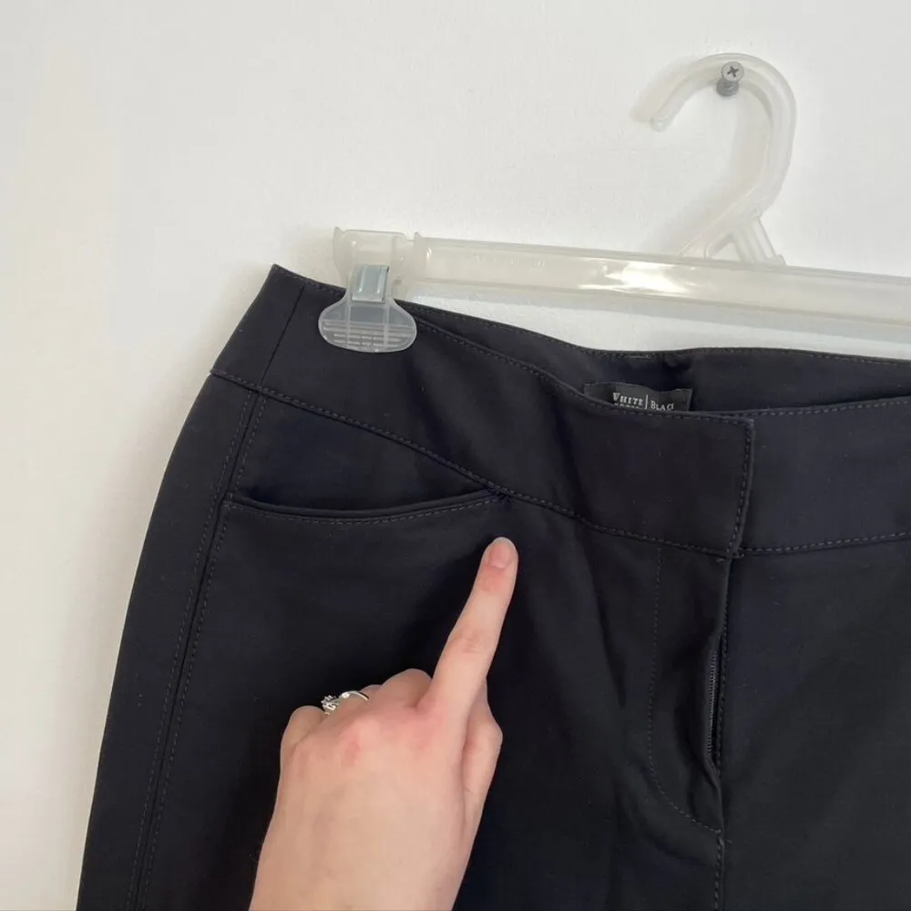 WHITE HOUSE BLACK MARKET WHBM Slim Ankle Pants Solid Black Cropped Dress Pants 4 - Image 10