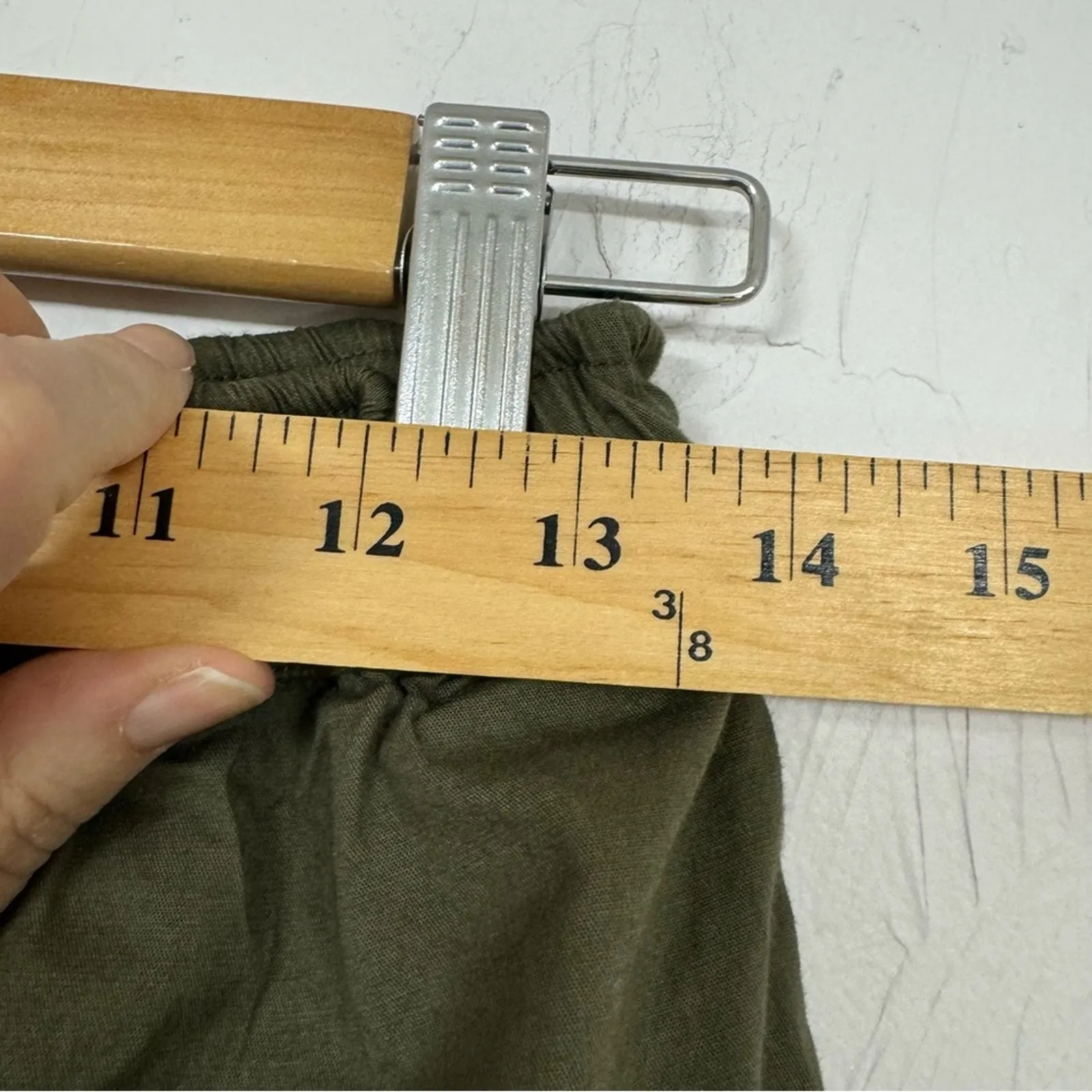 Sundry X Evereve Army Green Mini Skirt Womens 2 Fall Casual Gorpcore Cinch - Image 3