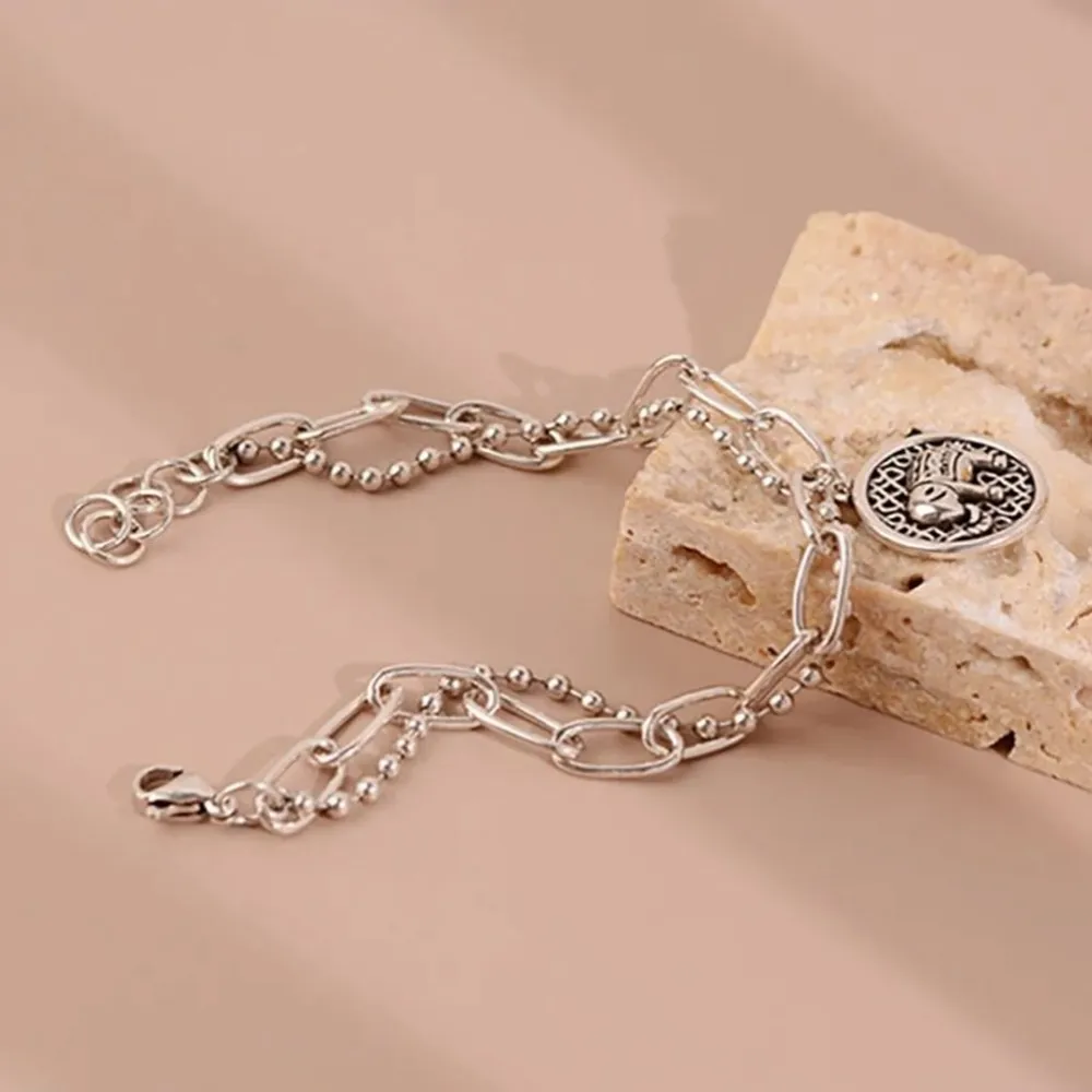 Unique Elephant Dangle‎ Bracelet | 925 Sterling Silver Rhodium - Image 4