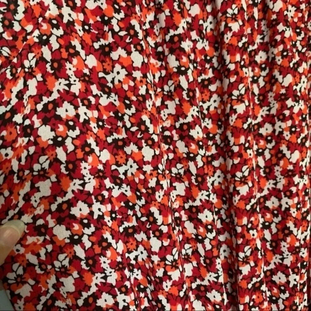 Michael kors sunari printed off shoulder ruffle long sleeve dress xs - Image 2