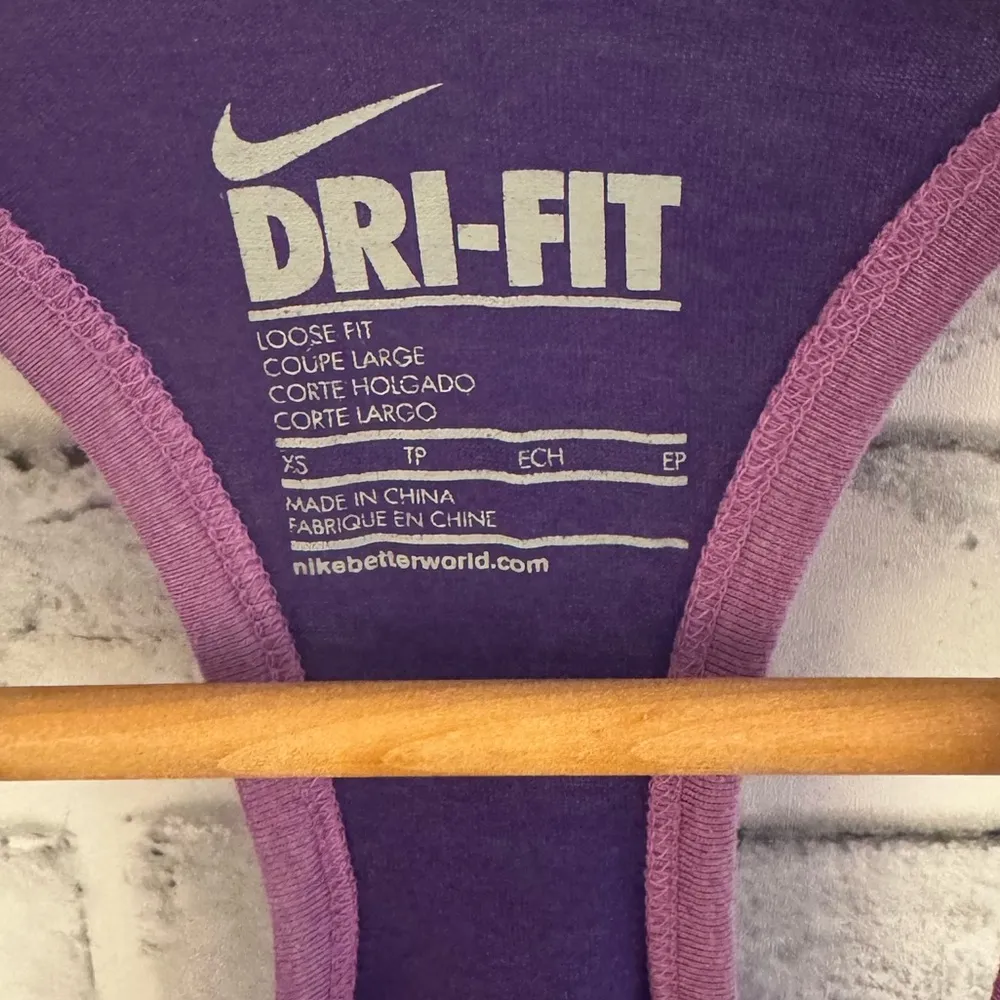 Women’s Nike two tone purple swoosh racerback tank top XS - Image 3