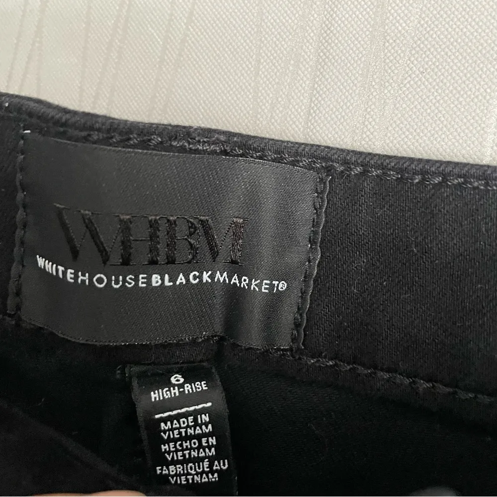 White House Black Market High Rise Skinny Black Stretch Jeans Size 6 - Image 5