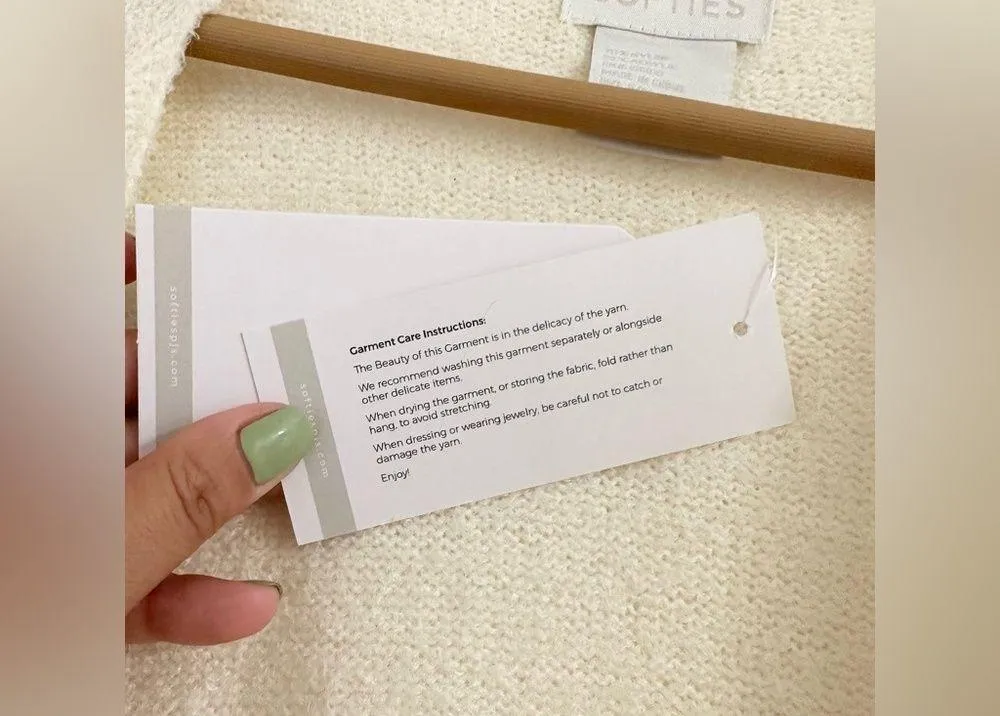 NWT Softies Cozy Cloud Cardigan with Bracelet Thumb Holes Size M/ Cream / Ivory White Size M - Image 8