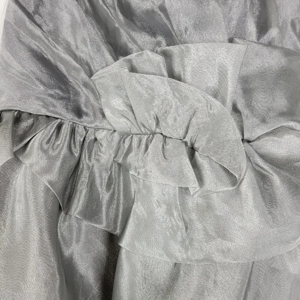 The Limited Event Women's Dress 6 Silver Strapless Organza Party Prom Cocktail - Image 7