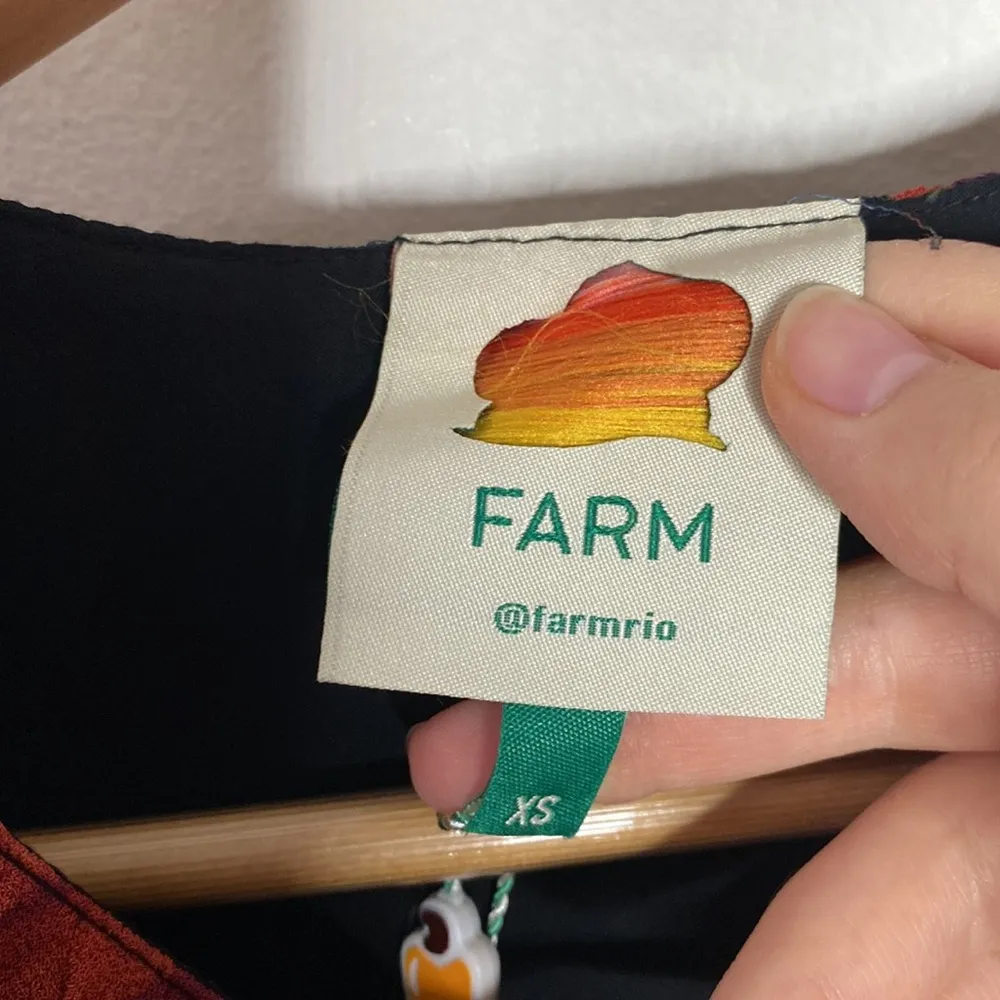 Farm Rio Bird Flowers long sleeve ruffled lace up maxi dress size XS - Image 13