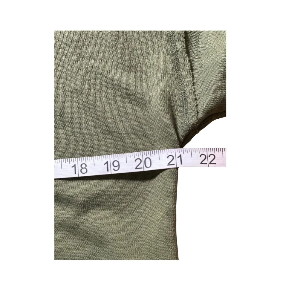 Caslon Womens Split-Neck Long- Sleeve Collared Sweatshirt Green Sz M - Image 5